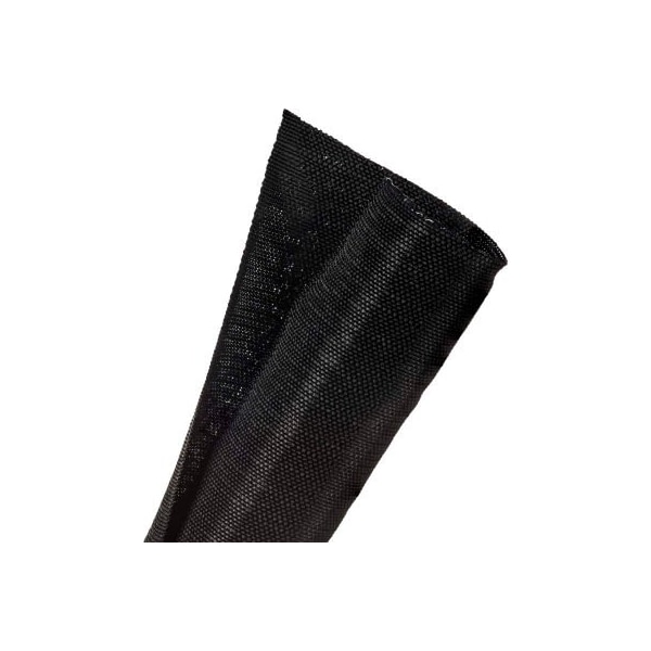 Techflex F6 Woven Split Wrappable Sleeve 1.50in Dia., 25', Black